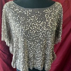 NÜ Denmark wide neck Gray sequin pullover top (everything must go!moving sale)